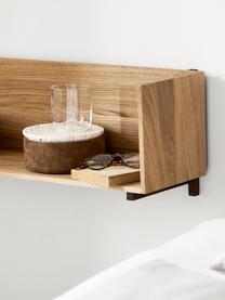 Wandplank Stack van eikenhout, Plank: geolied eikenhout, Eikenhout, walnoothout, geolied, B 75 x H 25 cm