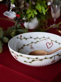 Cuenco navideño artesanal Hammershøi, Porcelana, Blanco, multicolor, Ø 30 x Al 8 cm