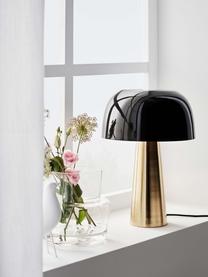 Malá stolová lampa Blanca, Čierna, odtiene zlatej, Ø 25 x V 35 cm