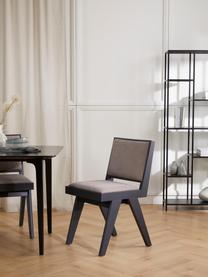Drevená stolička s čalúnením Sissi, Hnedosivá, čierna, Š 46 x H 56 cm