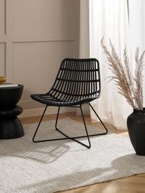 Polyrattan-Loungesessel Costa, Sitzfläche: Polyethylen-Geflecht, Gestell: Metall, pulverbeschichtet, Schwarz, B 64 x T 64 cm
