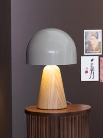 Lampada da tavolo piccola Nalam, Paralume: vetro, Beige chiaro, legno chiaro, Ø 20 x Alt. 31 cm