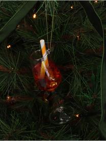 Adorno navideño Cocktail Glass, Vidrio, Transparente, naranja, Ø 4 x Al 13 cm
