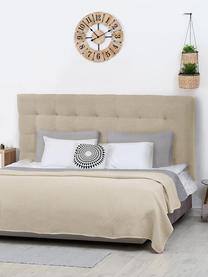 Cabecero de madera de pino Lion, Estructura: madera de pino, madera co, Tapizado: 100% poliéster Alta resis, Tejido beige, An 160 x Al 80 cm
