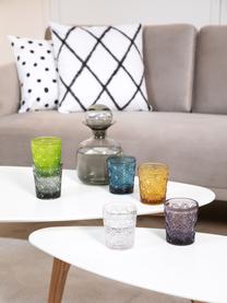 Vasos de colores con relive Marrakech, 6 uds., Vidrio, Multicolor, Ø 8 x Al 10 cm, 240 ml