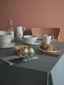 Frühstücks-Set Sali mit Relief, 4 Personen (12er-Set), Porzellan, Weiß mit goldenem Rand, 4 Personen (12er-Set)