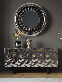 Enfilade avec portes en inox Caldera, Argenté, noir, larg. 160 x haut. 78 cm