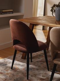 Fluwelen stoel Rachel, Bekleding: fluweel (100% polyester) , Poten: gepoedercoat metaal, Fluweel bruin, B 53 x D 57 cm