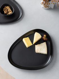 Handgemaakte serveerplateau Monaco, Keramiek, Zwart, L 35 x B 30 cm