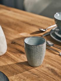 Mugs artisanaux Nordic Sea, 6 pièces, Grès cérame, Gris-bleu, Ø 8 x haut. 10 cm, 250 ml