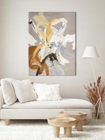Quadro su tela dipinto a mano Go Ahead, Tonalità gialle, marrone, grigio, bianco, beige chiaro, Larg. 88 x Alt. 118 cm