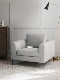 Sofa-Sessel Cucita, Bezug: Webstoff (100% Polyester), Gestell: Massives Kiefernholz, FSC, Beine: Metall, lackiert, Webstoff Grau, B 98 x T 94 cm