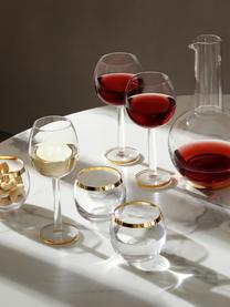 Mondgeblazen cocktailglazen Luca, 2 stuks, Glas, Transparant met goudkleurige rand, Ø 9 x H 8 cm, 330 ml