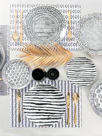 Porzellan-Frühstücksteller Fruit Plates, 6er-Set, Porzellan, Weiß, Schwarz, Ø 19 cm