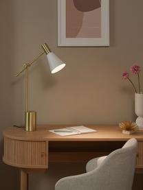 Velká stolní lampa z kovu Sia, Bílá, mosazná, Ø 13 cm, V 63 cm