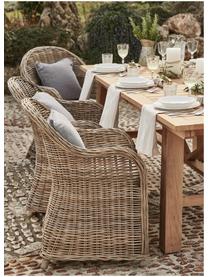 Rattan-Armlehnstuhl Martin mit Sitzauflage, Braun, B 60 x T 67 cm