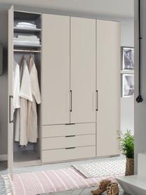 Drehtürenschrank Monaco, 4-türig, Korpus: Holzwerkstoff, foliert, Griffe: Metall, beschichtet, Hellbeige, B 197 x H 216 cm