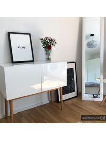 Petite enfilade blanche haute brillance High on Wood, Blanc, naturel