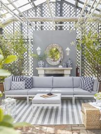 Modulaire tuin loungebank Acton, Bekleding: 100% polyester, Frame: gepoedercoat metaal, Grijs, B 226 x D 148 cm