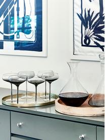 Ručne fúkané poháre na šampanské Smoke, 4 ks, Sklo, Priehľadná, sivá, Ø 11 x V 16 cm, 200 ml