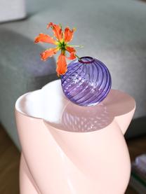 Kleine Glasvase Spiral in Lila, Glas, Lila, Ø 11 cm