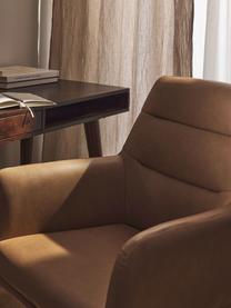 Stolička z umelej kože s opierkami Benson, Umelá koža hnedosivá, Š 66 x D 66 cm