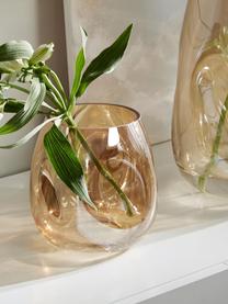 Mundgeblasene Glas-Vase Luster, Glas, mundgeblasen, Ocker, Ø 17 x H 17 cm