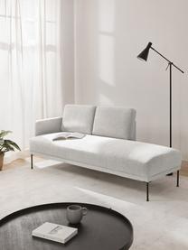 Chaise longue Fluente, Rivestimento: 80% poliestere, 20% ramiè, Struttura: legno di pino massiccio, , Piedini: metallo verniciato a polv, Tessuto beige chiaro, Larg. 202 x Prof. 85 cm, schienale a sinistra