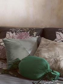 Poszewka na poduszkę z aksamitu i lnu Adelaide, Zielony, S 45 x D 45 cm