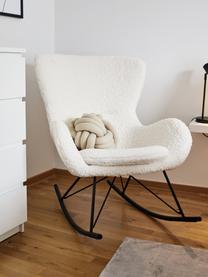 Plyšová hojdacia stolička Wing, Plyšová krémovobiela, čierna, Š 77 x H 109 cm