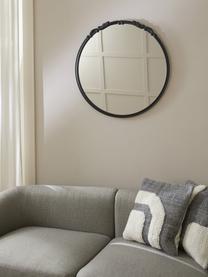 Miroir mural baroque rond Francesca, Noir, Ø 72 x prof. 2 cm