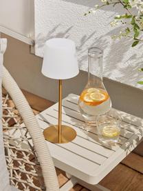 Dimmbare Tischlampe Fausta mit USB-Anschluss, Lampenschirm: Kunststoff, Goldfarben, Weiss, Ø 13 x H 37 cm