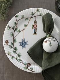 Platos llanos navideños artesanales Hammershøi, 4 uds., Porcelana, Blanco, multicolor, Ø 27 cm