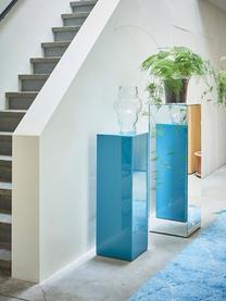 Glazen sierzuil Pillar in blauw, Frame: MDF, Blauw, B 28 x H 90 cm