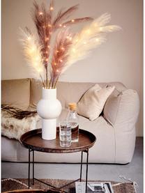 Batterbetriebener LED-Federbüschel Fluffy mit Timerfunktion, Polyester, Cremeweiß, B 5 x H 70 cm