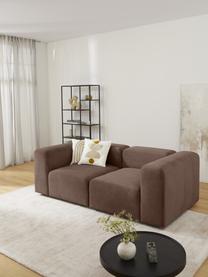 Modulares Sofa Lena (3-Sitzer), Bezug: Webstoff (88% Polyester, , Gestell: Kiefernholz, Schichtholz,, Füße: Kunststoff, Webstoff Dunkelbraun, B 209 x T 106 cm