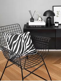 Federa arredo reversibile Zebra Pattern, 100% poliestere, Bianco, nero, Larg. 45 x Lung. 45 cm