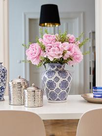 Porcelánová dekorační váza Lin, V 28 cm, Porcelán, není nepromokavý, Bílá, modrá, Ø 21 cm, V 28 cm
