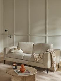 Bank Cucita (2-zits), Bekleding: geweven stof (100% polyes, Frame: massief grenenhout, FSC-g, Poten: gelakt metaal, Geweven stof lichtbeige, B 187 x D 94 cm