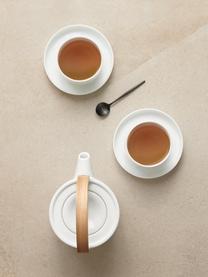 Teekanne Coppa sencha aus Porzellan mit Holzgriff, 1 L, Kanne: Porzellan, Griff: Holz, Weiß, Braun, 1 L