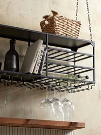 Handgefertigtes Küchenhängeregal Loft, Stahl, pulverbeschichtet, Schwarz, B 120 x H 43 cm