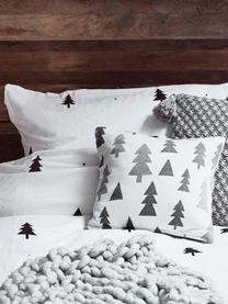 Flanell-Bettdeckenbezug X-mas Tree mit weihnachtlichem Motiv, Webart: Flanell Flanell ist ein k, Weiss, Schwarz, B 200 x L 200 cm