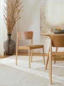 Holzstühle Danny mit Rattan-Sitzfläche, 2 Stück, Gestell: Massives Buchenholz, Sitzfläche: Papierrattan, Rückenlehne: Schichtholz mit Eschenfur, Buchenholz, Beige, B 52 x T 51 cm
