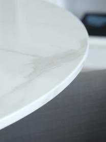 Runder Esstisch Karla in Marmor-Optik, Ø 90 cm, Tischplatte: Mitteldichte Holzfaserpla, Weiß, marmoriert, Schwarz, Ø 90 cm