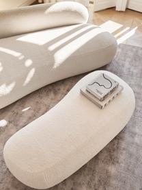 Teddy-Hocker Alba, Bezug: Teddy (100 % Polyester) D, Gestell: Massives Fichtenholz, FSC, Teddy Off White, B 130 x T 62 cm