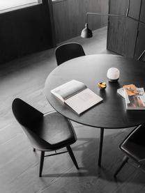 Mesa de comedor redonda Snaregade, Ø 138 cm, Tablero: fibras de densidad media , Estructura: metal con pintura en polv, Chapa de roble negro pintado, negro mate, Ø 138 x Al 73 cm