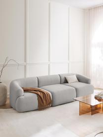 Modulaire bank Sofia (3-zits), Bekleding: 100 % polypropyleen, Frame: sparrenhout, spaanplaat, , Poten: kunststof, Geweven stof grijs, B 273 x H 103 cm