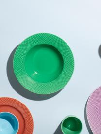 Set 4 piatti fondi in porcellana Rhombe, Porcellana, Verde, Ø 25 cm