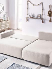 Sofá rinconera cama Elvi (4 plazas), con espacio de almacenamiento, Tapizado: poliéster con revestimien, Patas: plástico El tejido repele, Tejido beige, An 282 x F 153 cm