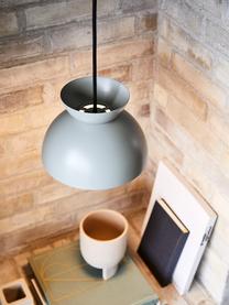 Kleine design hanglamp Butterfly, Lampenkap: gecoat metaal, Diffuser: opaalglas, Grijs, Ø 21 x H 19 cm